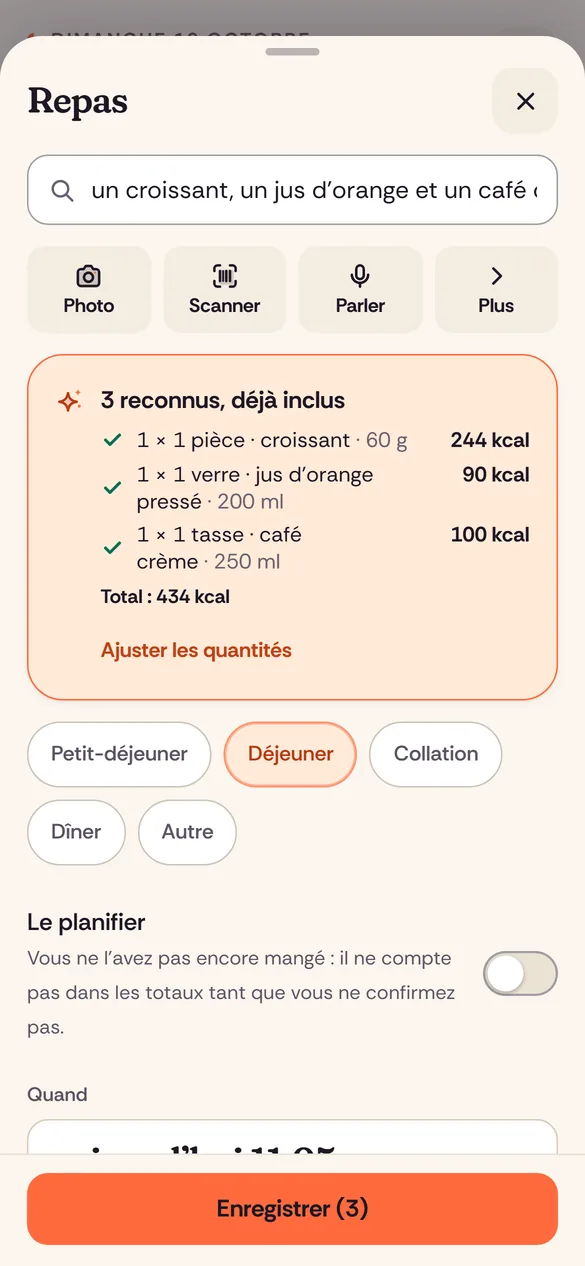 Notez vos repas comme vous les dites