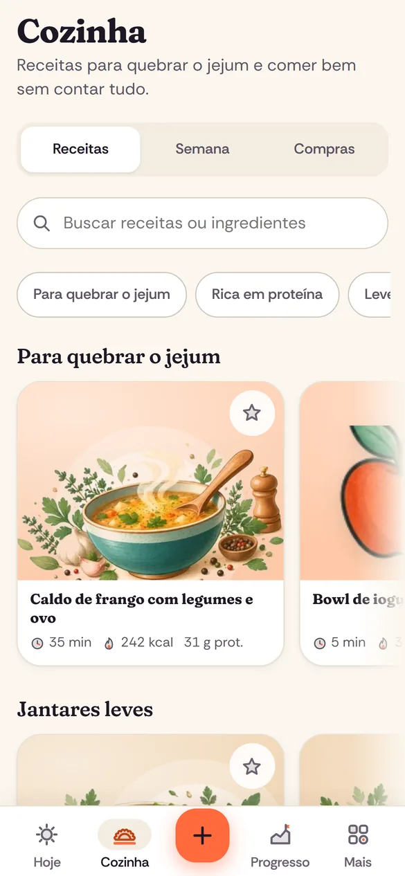 Receitas para quebrar o jejum, grátis