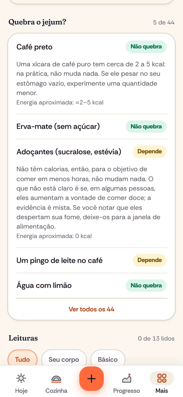 Café quebra o jejum? 44 respostas
